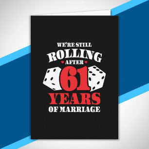 Carte Drôle 61e Anniversaire de Mariage Couple Marié dep