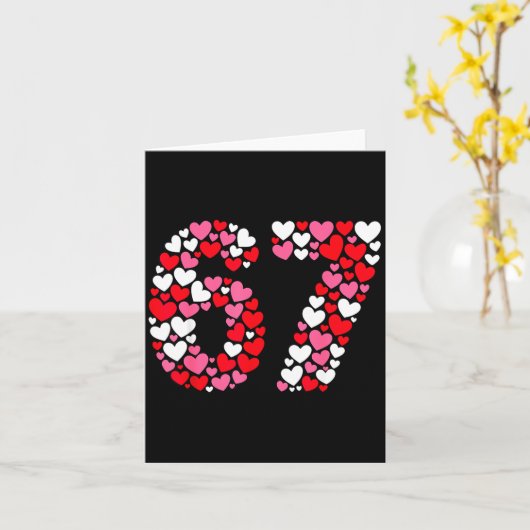 Carte Drôle 67 Meme 6 7 Langage Gen Alpha pour la Saint- (Fleur jaune)