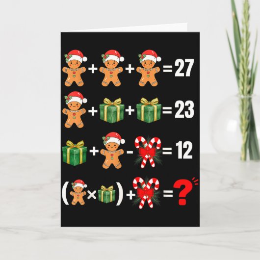 Carte Drôle 67 Mème Bonbon Joyeux Santa Prof de Maths Ch (Devant)
