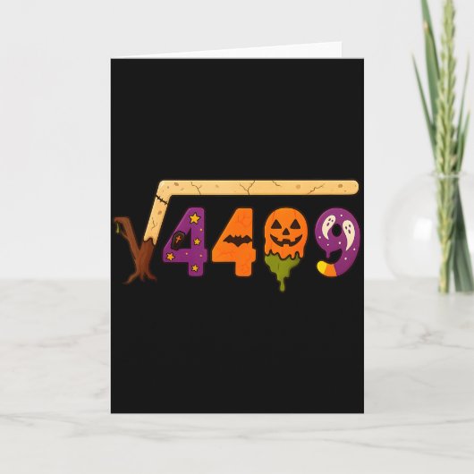 Carte Drôle 67 Mème Prof de maths 6 7 Halloween Carré Ro (Devant)
