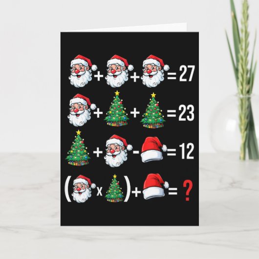 Carte Drôle 67 Mème Santa Prof de Maths Noël Pyjama (Devant)
