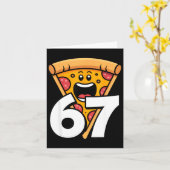 Carte Drôle 67 Mème Six Sept Humour Nourriture Zza (Fleur jaune)