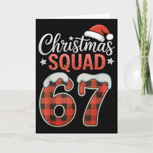 Carte Drôle 67 Six Sept Mème Brainrot 67 Noël Squa (Devant)