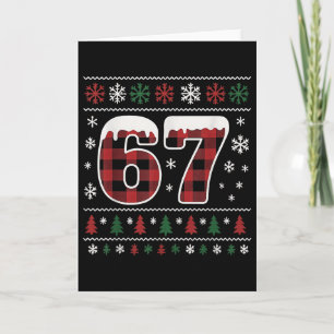 Carte Drôle 67 Six Sept Mème Brainrot Cringe Noël 
