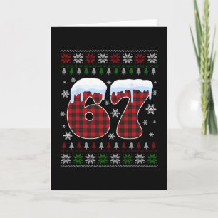 Carte Drôle 67 Six Sept Mème Brainrot Cringe Noël