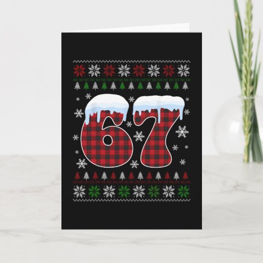 Carte Drôle 67 Six Sept Mème Brainrot Cringe Noël (Devant)