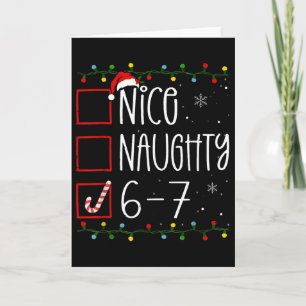 Carte Drôle 67 Six Sept Mème Noël Naughty Nice Lis
