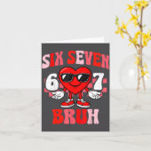 Carte Drôle 6 7 Bruh Saint-Valentin Six Sept Mème Garçon (Fleur jaune)