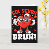 Carte Drôle 6 7 Mème 67 Six Sept Bruh Saint-Valentin Cœu (Fleur jaune)