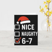 Carte Drôle 6-7 Mème Nice Naughty Noël, Six Sept C (Fleur jaune)