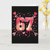 Carte Drôle 6 7 Numéro de fonte Flèche Baseball Drip Val (Fleur jaune)
