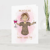 Carte Drôle 70 et Fabulous Sassy Cartoon 70e anniversair (Devant)