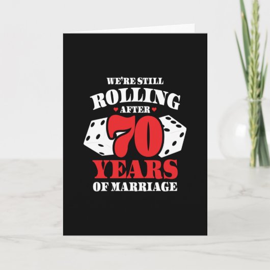 Carte Drôle 70e Anniversaire Couples Mariés depuis 70 An (Devant)