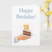 Carte Drôle 75ème (Fleur jaune)