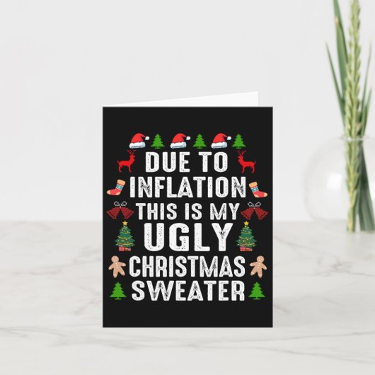 Carte Drôle à cause de l'inflation affreux pulls de Noël (Devant)