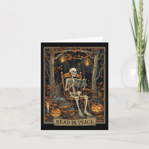 Carte Drôle à lire en paix Squelette Halloween Lire Bynn