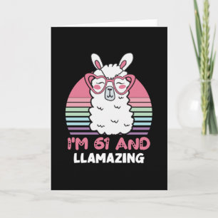 Carte Drôle Adorable Llama 61e Anniversaire Cadeau Pour 
