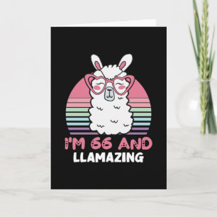 Carte Drôle Adorable Llama 66e Anniversaire Don Pour Fem