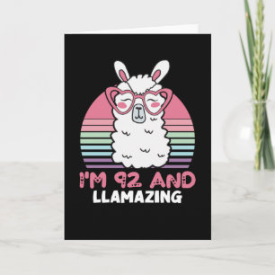 Carte Drôle Adorable Llama 92e Cadeau Anniversaire Pour 