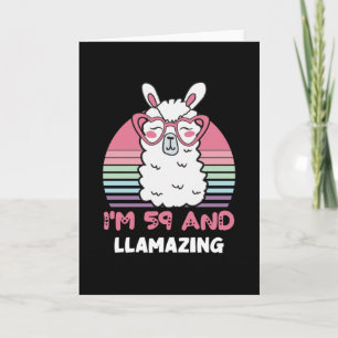 Carte Drôle Adorable Llama Cadeau 59e Anniversaire Pour 