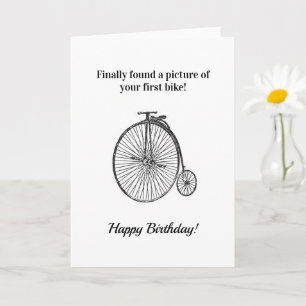 Carte Drôle Âge Vintage Premier Vélo Anniversaire