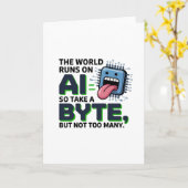 Carte Drôle AI Byte Citation - Geek technique Humour (Fleur jaune)