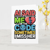 Carte Drôle AI Coding Quote - Humour programmeur (Fleur jaune)
