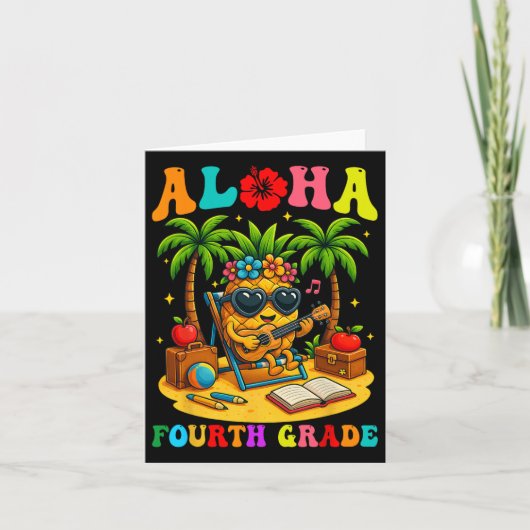 Carte Drôle Aloha élève de 4e année Premier jour d'école (Devant)