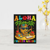 Carte Drôle Aloha élève de 4e année Premier jour d'école (Fleur jaune)