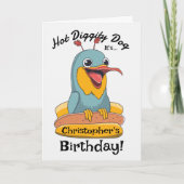 Carte Drôle Amoureux des chiens chaud mignon Oiseau soye (Devant)