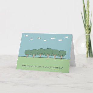 Carte Drôle Anniversaire Cartoon Arbres Et Souhait Encou