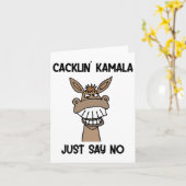 Carte Drôle Anti Kamala Harris riant âne (Fleur jaune)