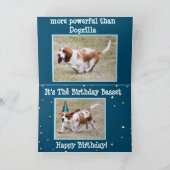 Carte drôle avec "le basset d'anniversaire " (Intérieur)