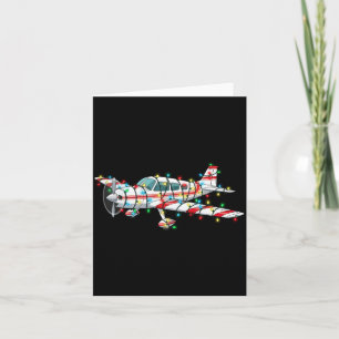 Carte Drôle avion de Noël Graphiques Lumières Amant Seul