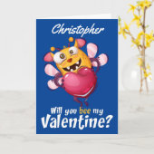 Carte Drôle Bee My Valentine (Fleur jaune)