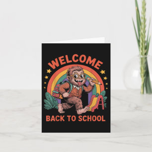 Carte Drôle Bigfoot Retour À L'École Enfant Bigfoot Sac