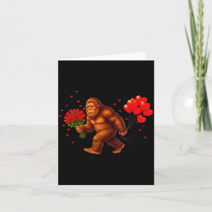 Carte Drôle Bigfoot Saint-Valentin Cœur Sasquatch Rétro