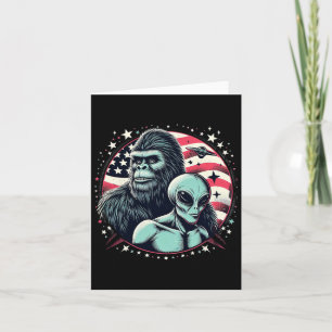 Carte Drôle Bigfoot Sasquatch Extraterrestre Amplificate