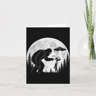 Carte Drôle Bigfoot Sasquatch Taper le Nez Alien Ufo Hum