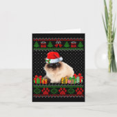 Carte Drôle Birman Chat Santa Hat Vilain Chandail de Noë (Devant)