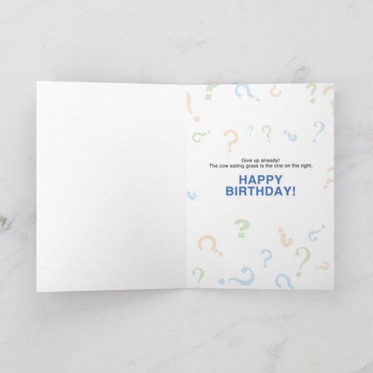 Carte Drôle Birthday Riddle (Intérieur)