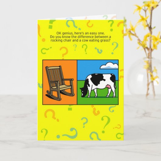 Carte Drôle Birthday Riddle (Fleur jaune)