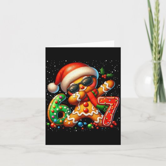 Carte Drôle Biscuit Dabbing Six Sept 67 Mème Noël (Devant)
