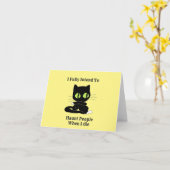 Carte Drôle Black Cat citations - Halloween (Fleur jaune)