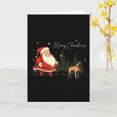 Carte Drôle Black Mouth Cur Chien Santa Claus Noël Wa (Fleur jaune)