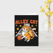 Carte Drôle Bowling Chat Pun Alley Chat (Fleur jaune)
