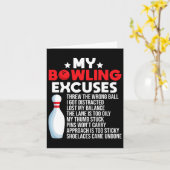 Carte Drôle Bowling Excuses Pour Bowler (Fleur jaune)