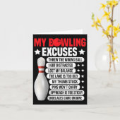 Carte Drôle Bowling Excuses Pour Bowler 2 (Fleur jaune)