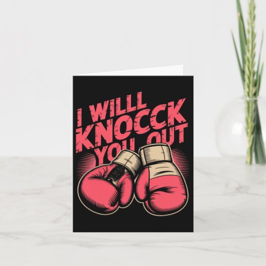 Carte Drôle Boxer Vous Frapper Les Gants De Boxe Je Saur (Devant)