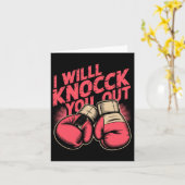 Carte Drôle Boxer Vous Frapper Les Gants De Boxe Je Saur (Fleur jaune)